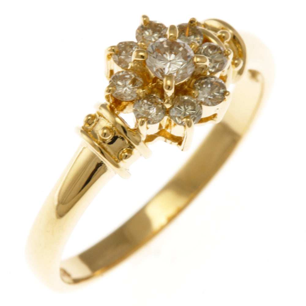 爆買い新品K18 イエローゴールド ダイヤモンド 0.30カラット デザインリング 指輪 アクセサリー