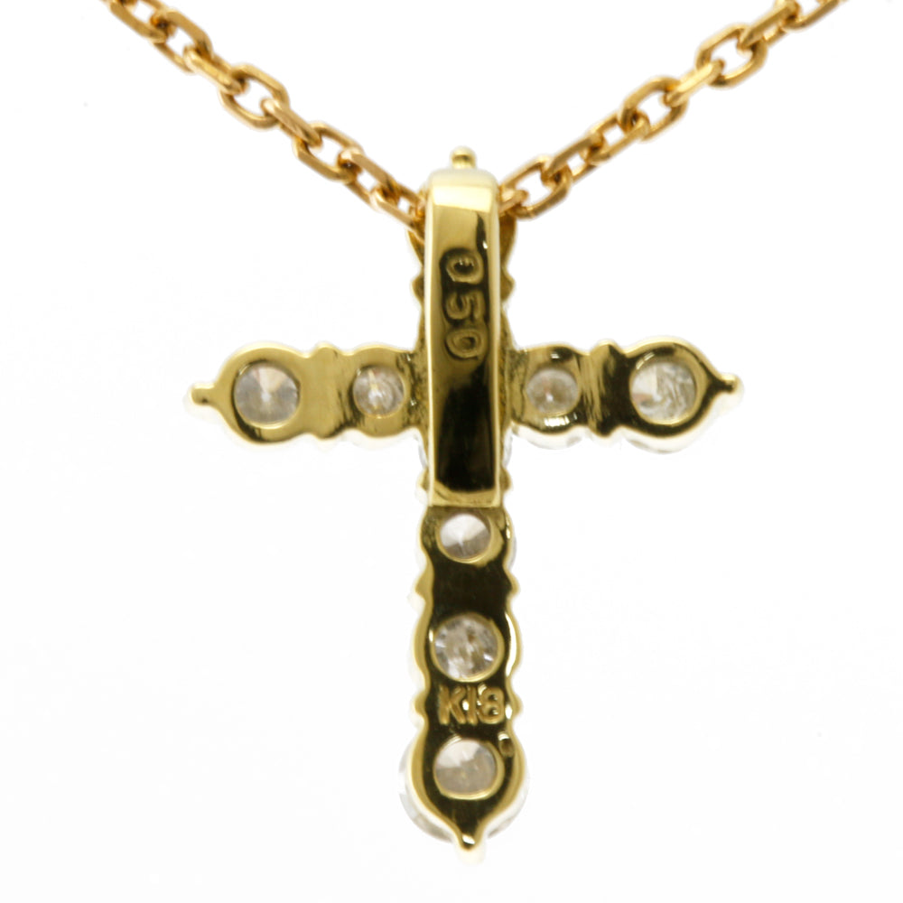 ネックレス 十字架 クロス 18金 K18イエローゴールド