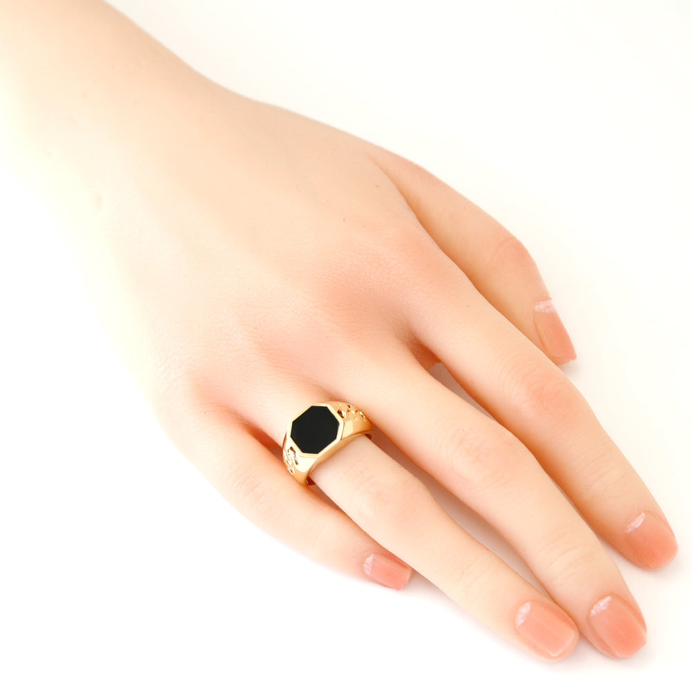 Ring size 13, 18k, K18 yellow gold, onyx, men's, women's Ring size 13, 18k, K18 yellow gold, onyx, men's, women's