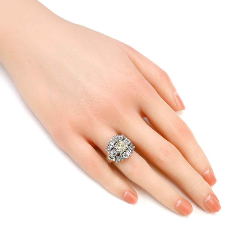 リング 指輪 13号 Pt900プラチナ ダイヤモンド レディース 中古  