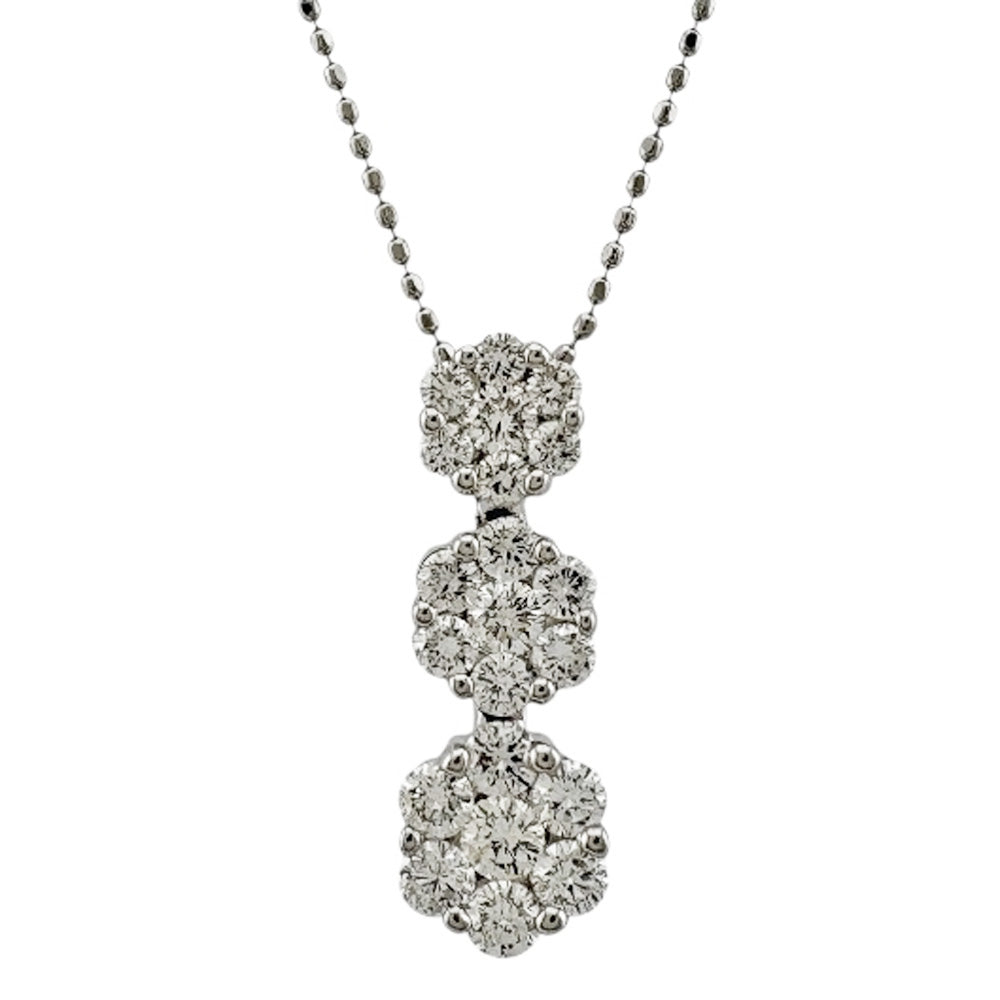 K18WGダイヤネックレス0.208ct/Aランク/63【中古】 K18WGダイヤ 