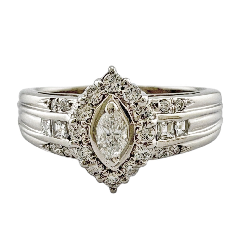 リング 指輪 17号 Pt900プラチナ ダイヤモンド 0.55ct レディース 中古