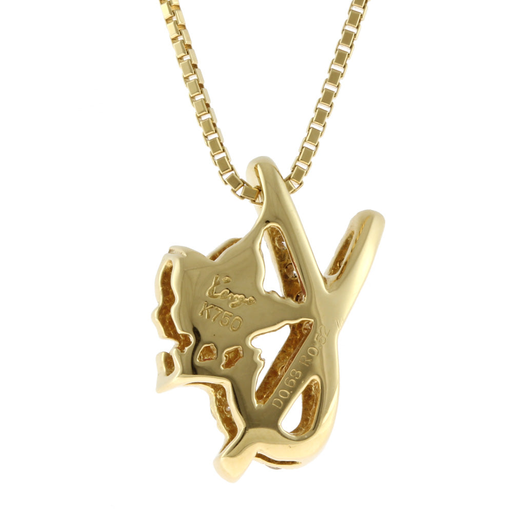 と*ん様 K18 ゴールド ネックレス ルビー ダイヤモンド　2g フラワー ネックレス 18金 K18ゴールド ルビー 0.52ct ダイヤモンド