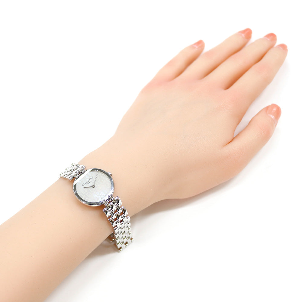 状態良【ディオール本物】腕時計/シルバー/バングル/D1D3A 状態良