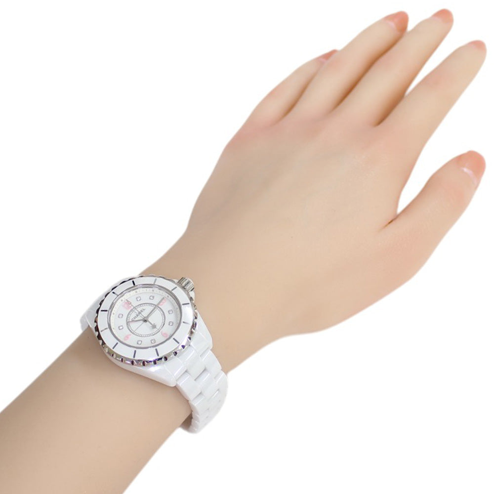 CHANEL シャネル J12 ピンクライト 腕時計 ホワイトセラミック