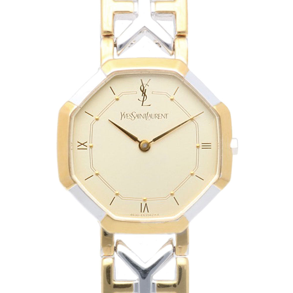 極美品！YSL★イヴサンローラン☆クォーツ腕時計 YVES SAINT LAURENT イヴ・サンローラン 腕時計 ステンレス