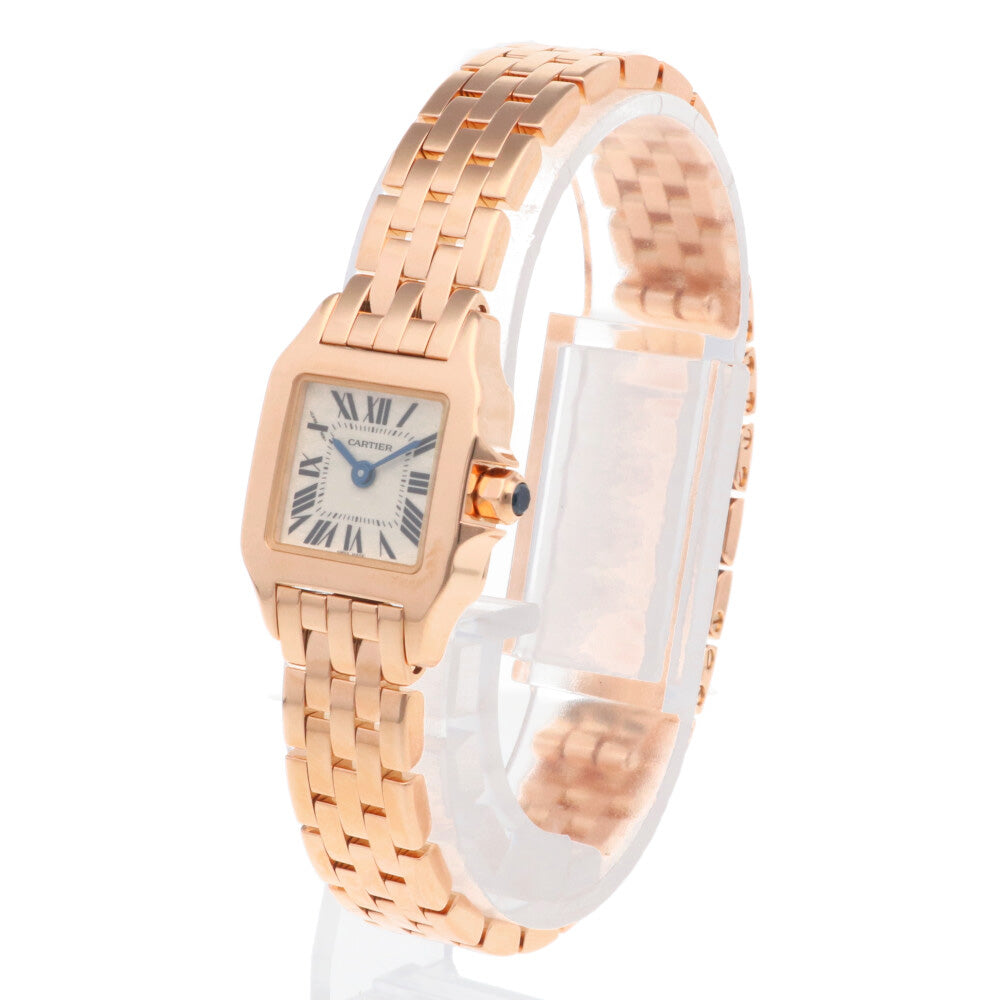 CARTIER Mini Santos Demoiselle Watch 18K K18 Pink Gold W25077X9