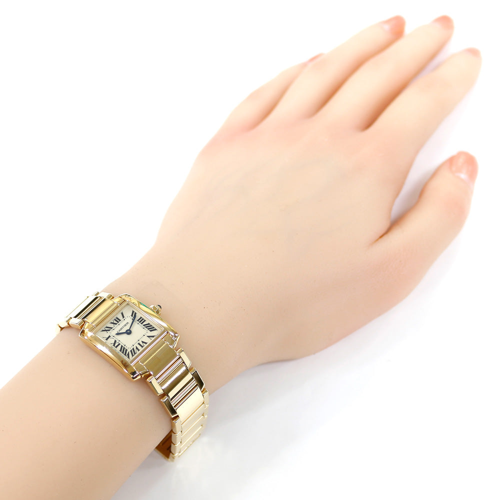 CARTIER カルティエ タンクフランセーズ SM 腕時計 18金 K18イエロー
