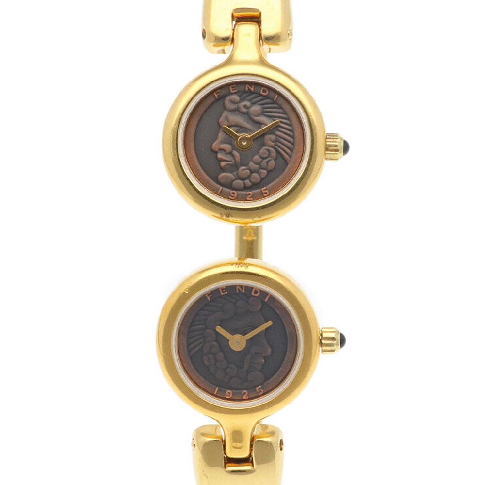 【中古】FENDI 2タイムゾーン 腕時計 ゴールド ⚠︎電池切れ フェンディ FENDI 2タイムゾーン 腕時計 時計 GP 620L クオーツ
