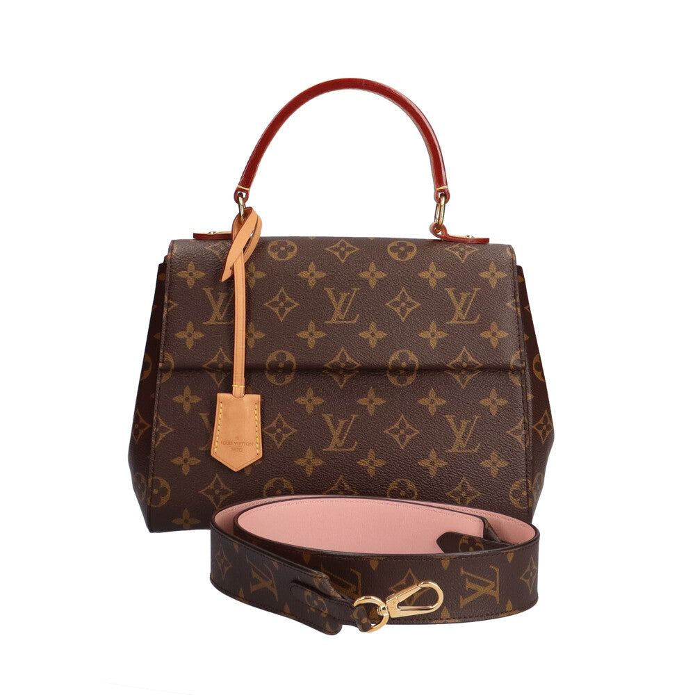 【中古】 ルイ・ヴィトン LOUIS VUITTON ハンドバッグ ショルダーストラップ…別注品J02330 モノグラム クリュニーBB 2way  モノグラムキャンバス M42738 ブラウン ピンク レディース【SH】【BIM】