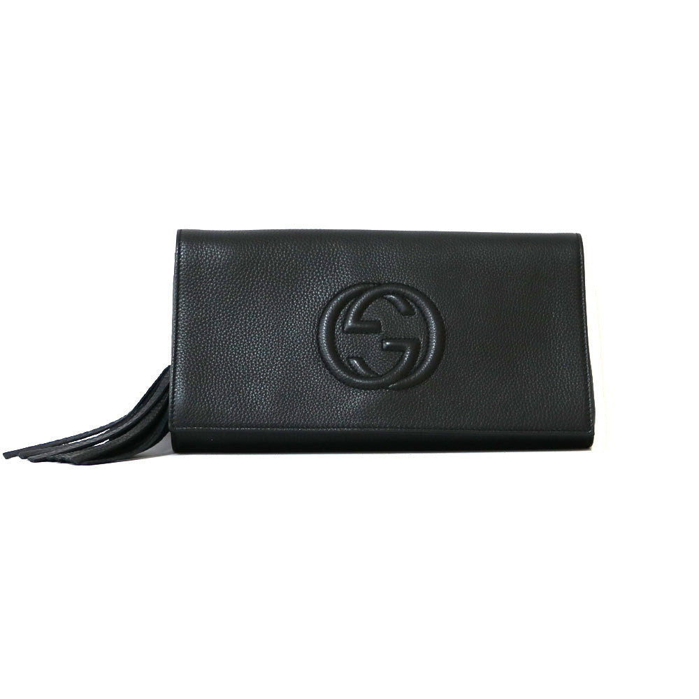 中古】 グッチ GUCCI クラッチバッグ ソーホー ブラック レディース