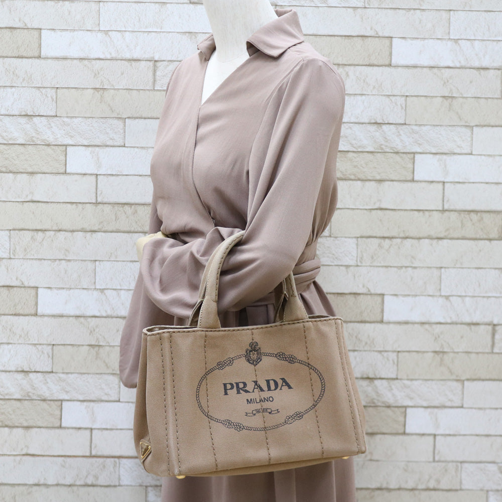 中古】 プラダ PRADA ショルダーバッグ トートバッグ カナパトート