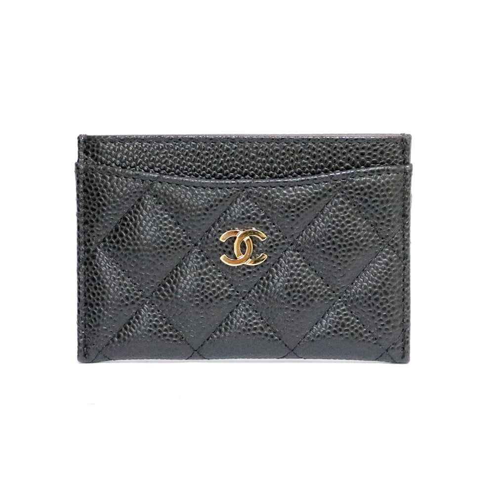 新品 CHANEL シャネル CCフリグリー カードケース ベージュ×ブラック-