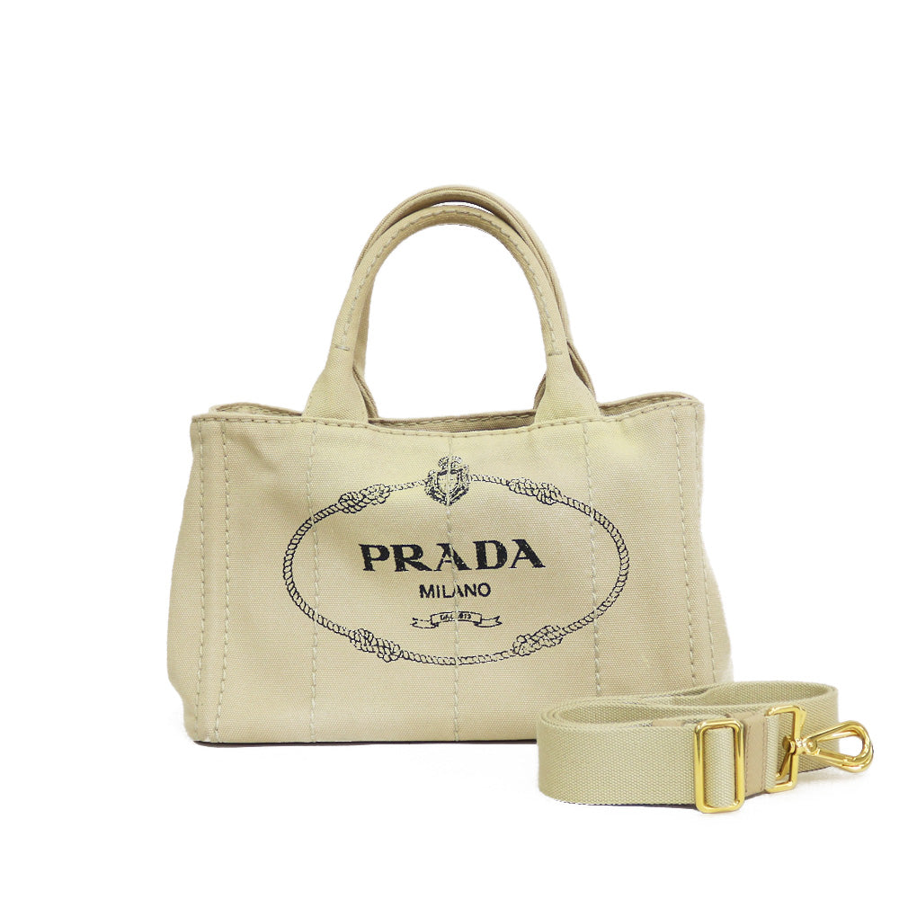 カラーアイボリーPRADA プラダ カナパシティ 2way CORDA+GESSO