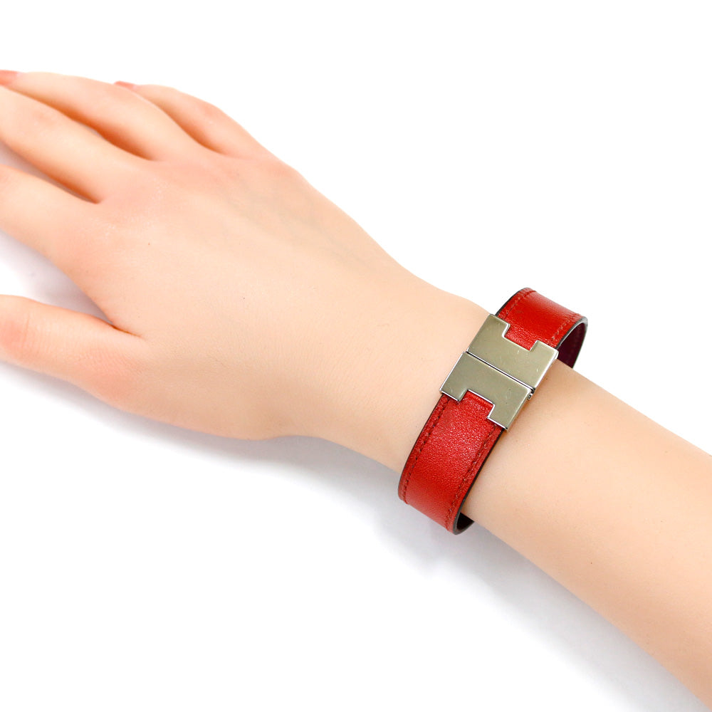 中古】 エルメス HERMES ブレスレット リバーシブル バングル レザー