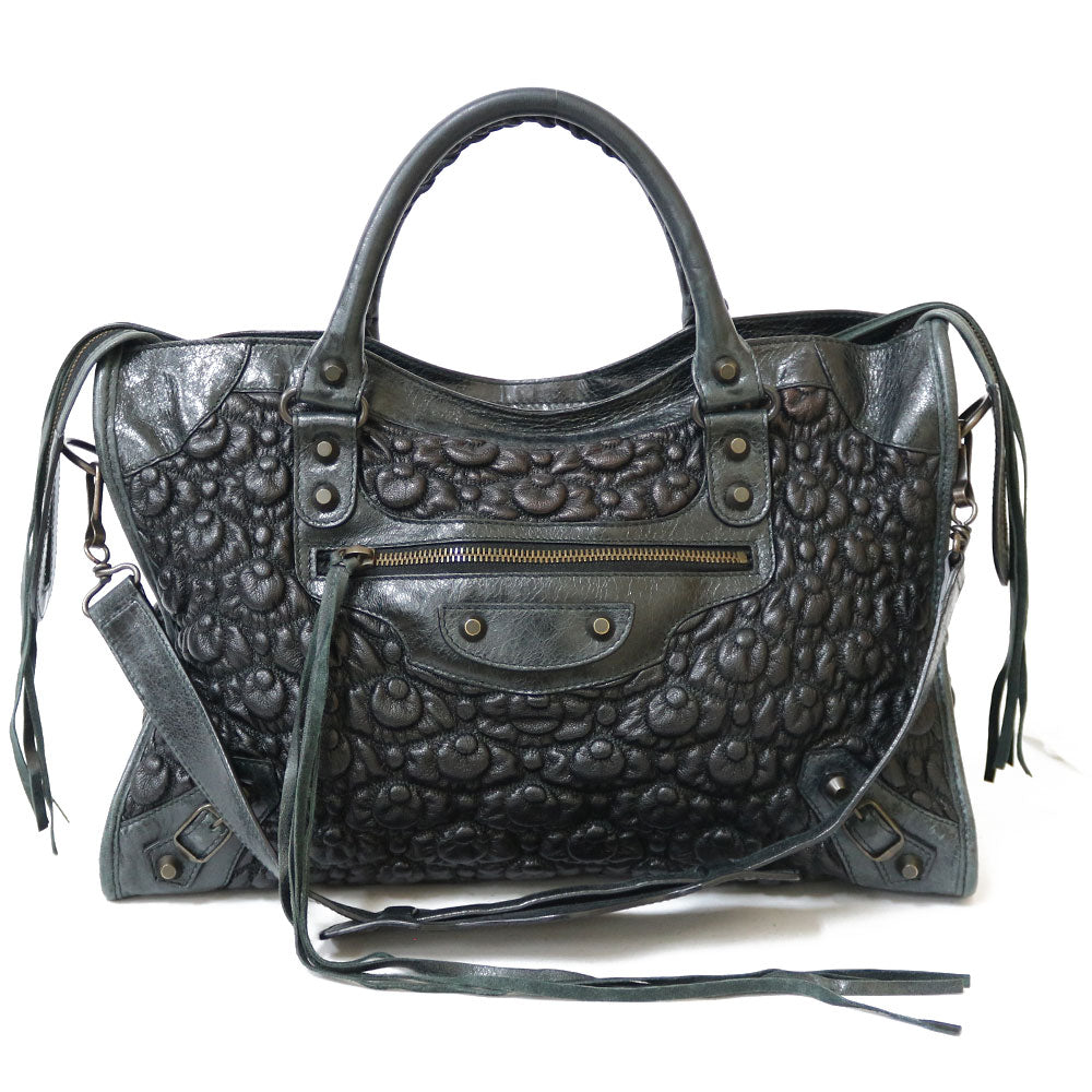 BALENCIAGA バレンシアガ ハンドバッグ レザー ブラック