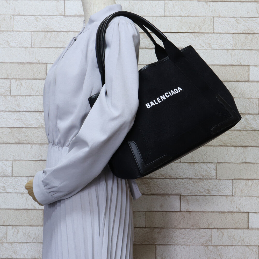 BALENCIAGA ネイビー ミディアム カバス トートバッグ キャンバス