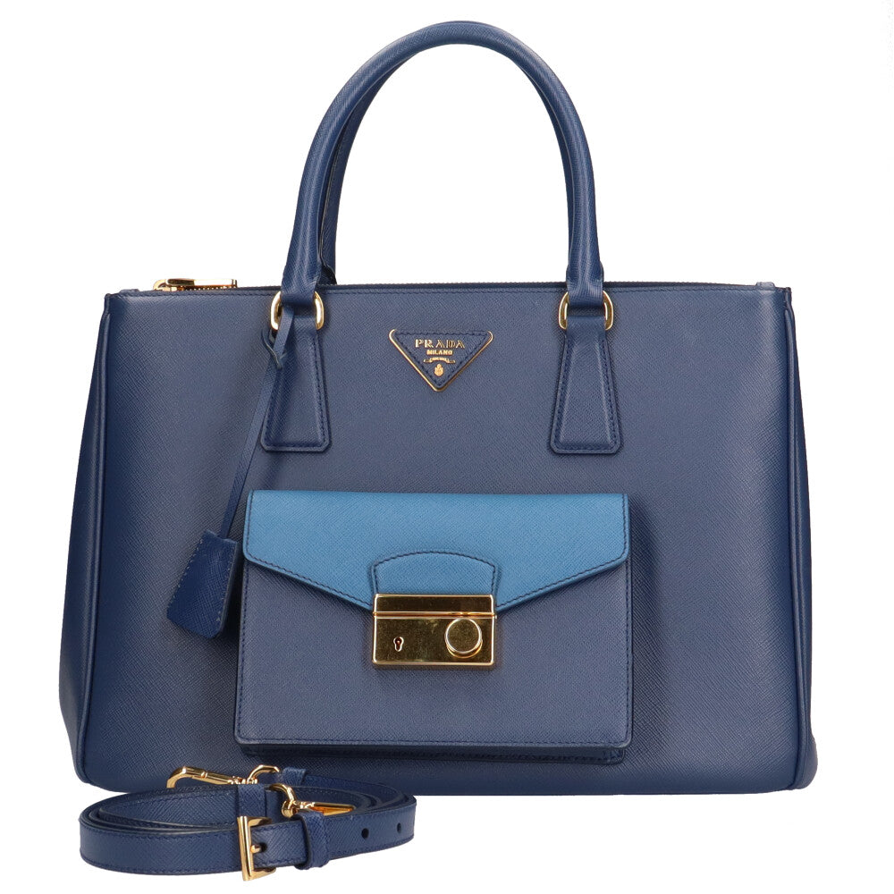 プラダ PRADA サフィアーノ ショルダーバッグ レザー BLUETTE