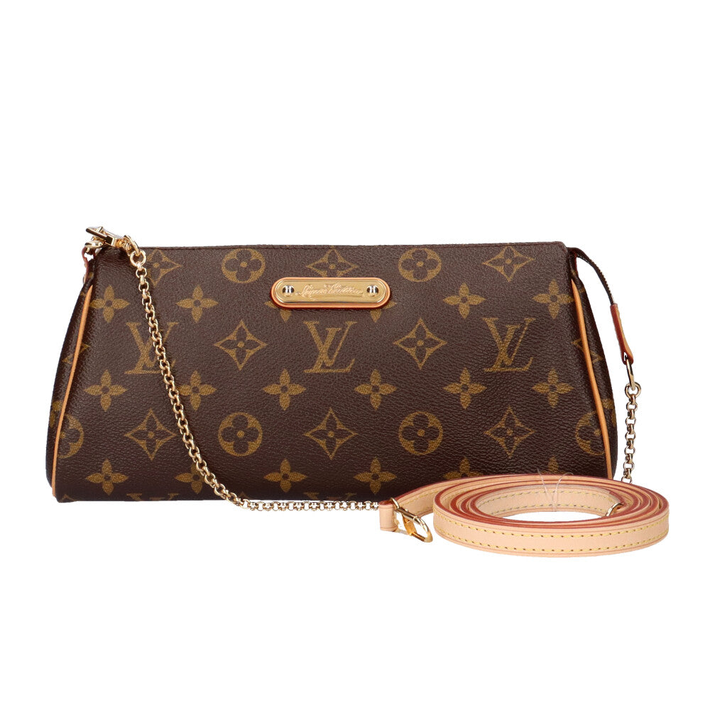 ルイヴィトン LOUIS VUITTON エヴァ モノグラム ショルダーバッグ ブラウン レディース 中古