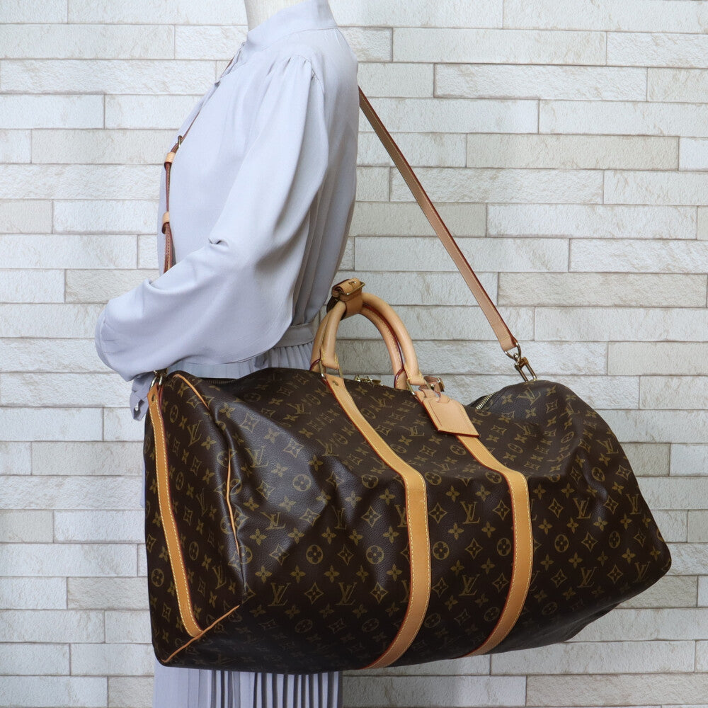 ルイヴィトン LOUIS VUITTON キーポル55バンドリエール モノグラム ボストンバッグ モノグラムキャンバス ブラウン ユニセックス 中古