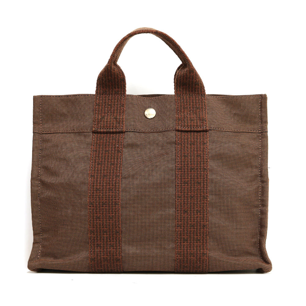 中古】 エルメス HERMES トートバッグ エールライン キャンバス