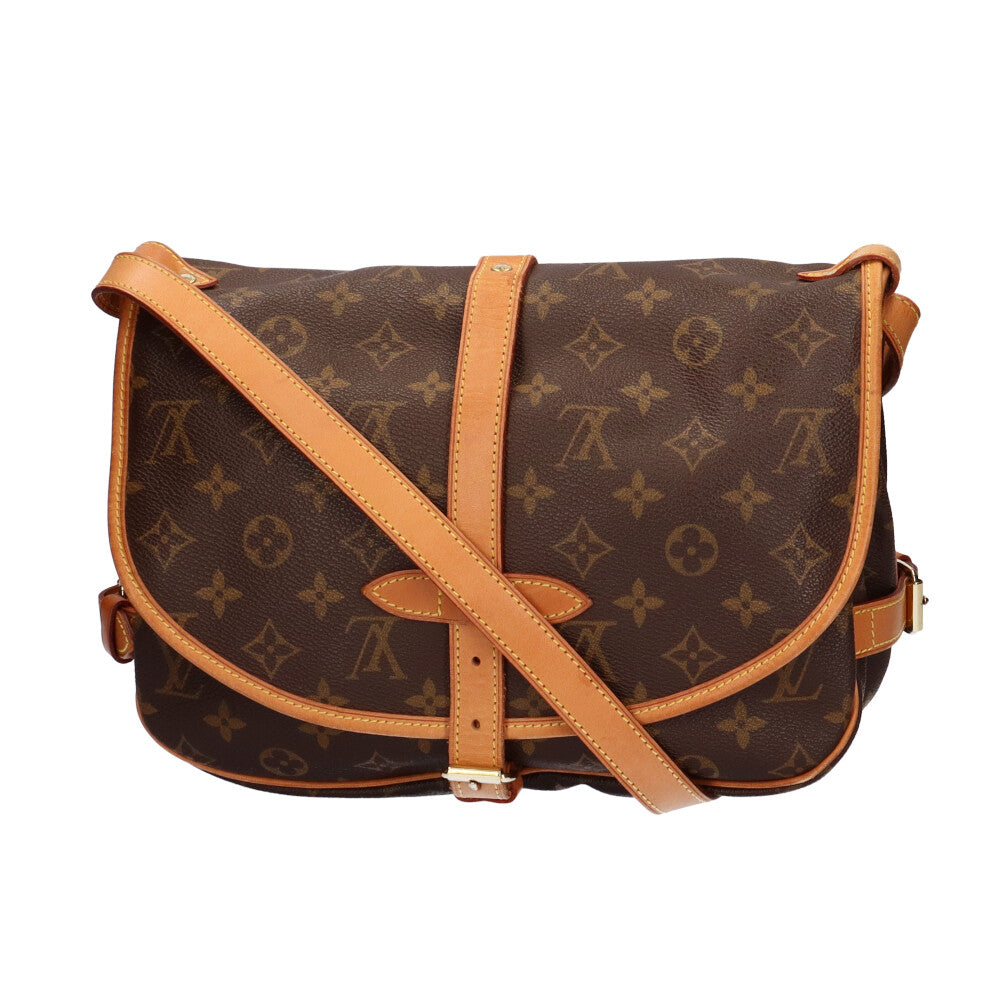 LOUIS VUITTON◇ソミュール30_モノグラム_BRW/PVC/BRW/総柄