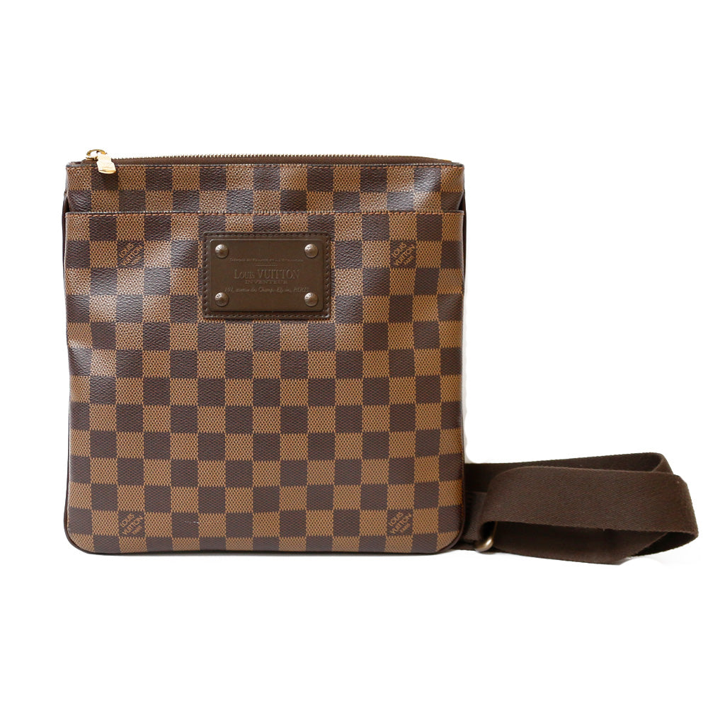 【中古】 ルイ・ヴィトン LOUIS VUITTON ショルダーバッグ ダミエ ポシェットプラットブルックリン ダミエキャンバス N41100  ブラウン ブラウン ユニセックス【BIM】