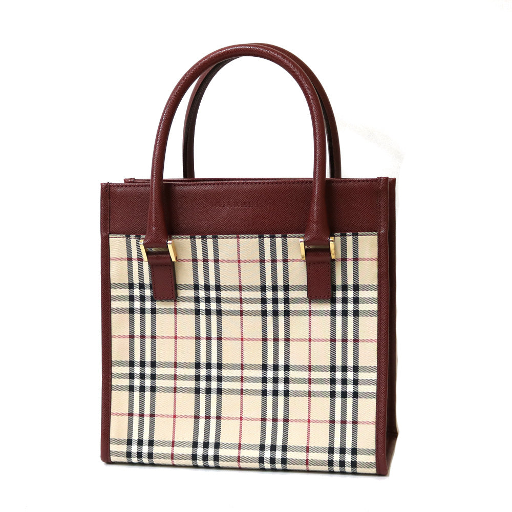 バーバリー BURBERRY ハンドバッグ レザー ベージュ レディース 中古