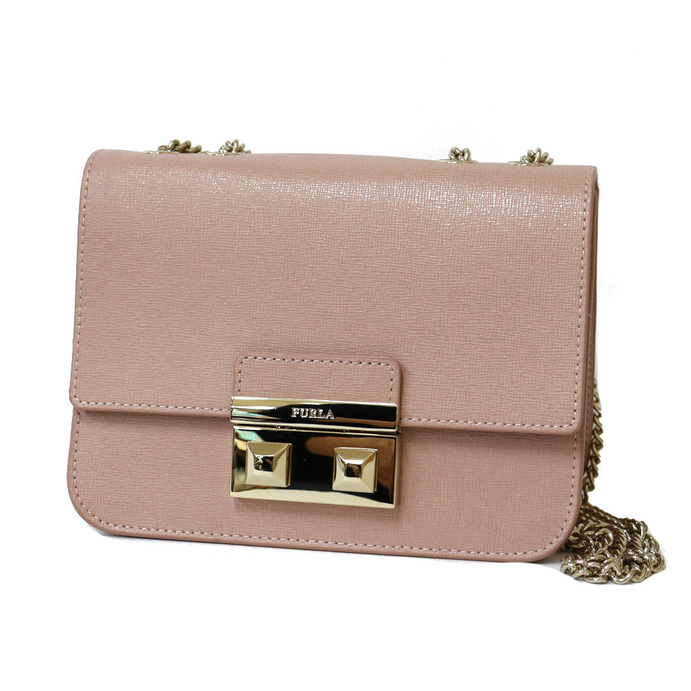 FURLA◇Dafne Top Handle/ショルダーバッグ/レザー/ピンク-