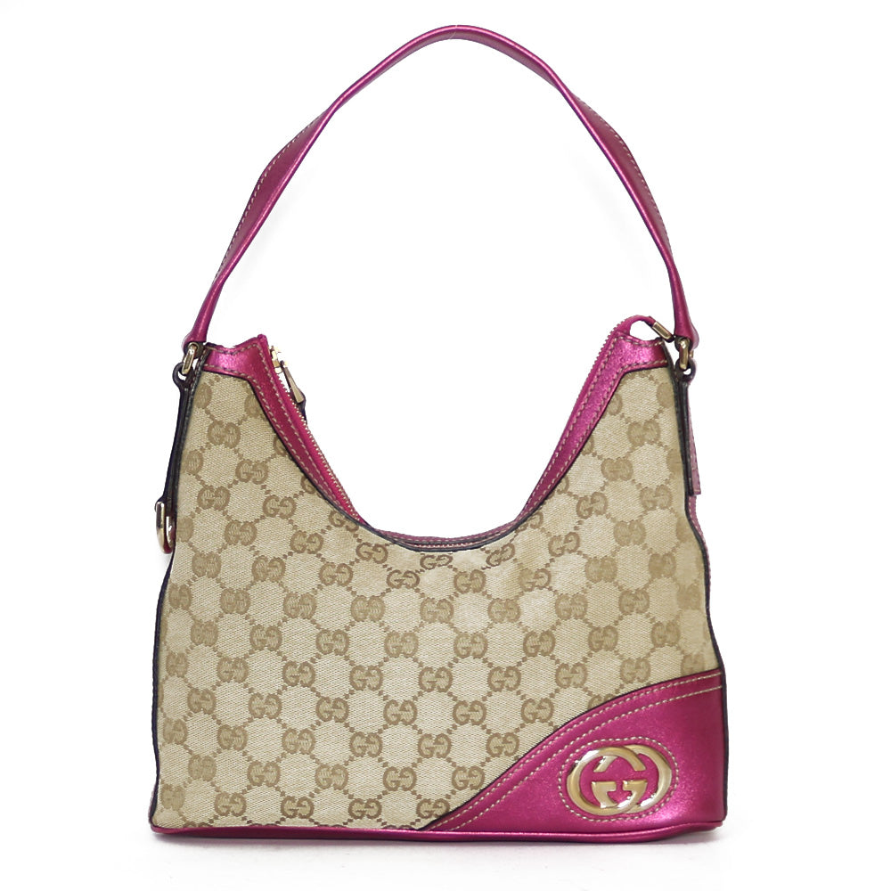 中古】 グッチ GUCCI ショルダーバッグ ベージュ ピンク レディース