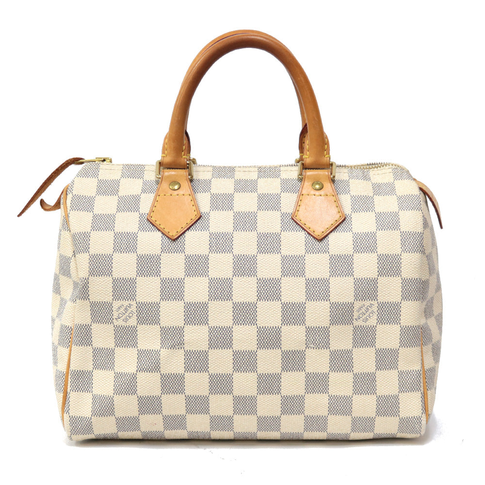 【中古】 ルイ・ヴィトン LOUIS VUITTON ハンドバッグ ダミエアズール スピーディ25 ダミエアズールキャンバス N41534 ホワイト  ホワイト レディース【BIM】