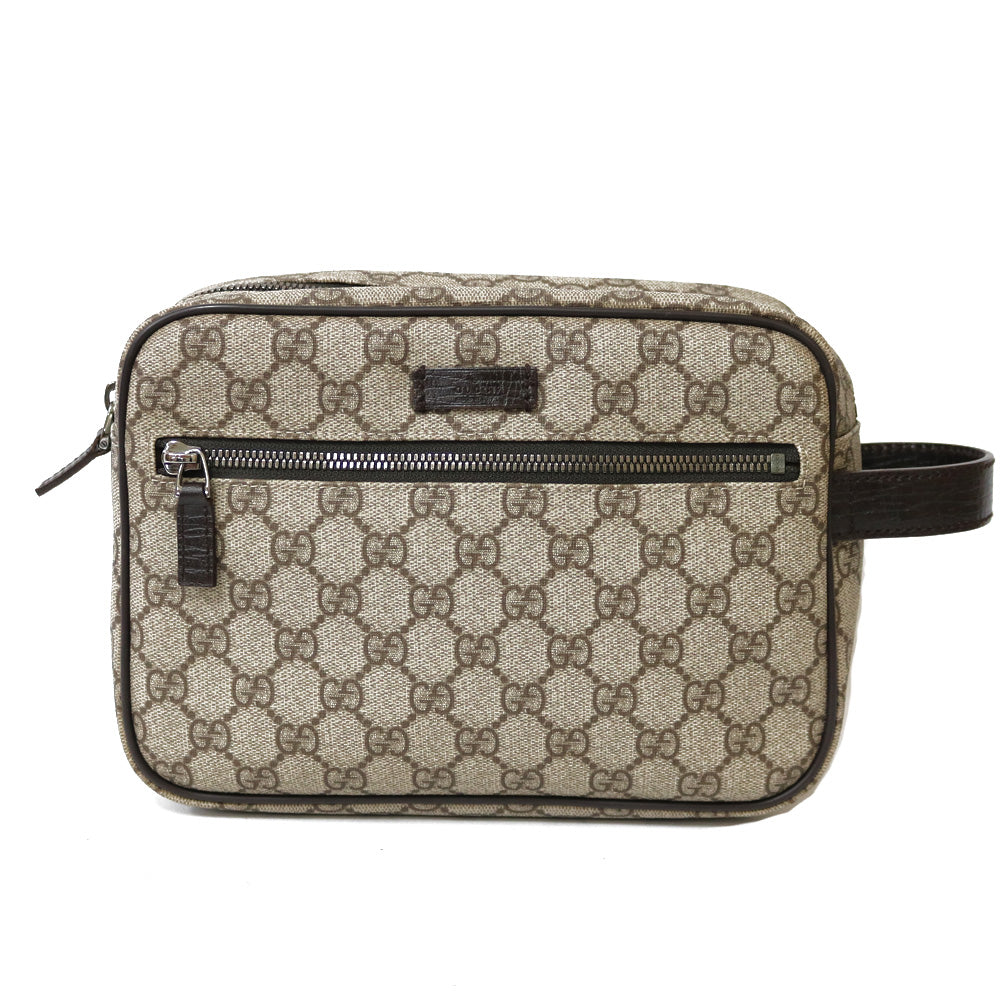 グッチ GUCCI GG セカンドバッグ GGキャンバス グレー メンズ 中古