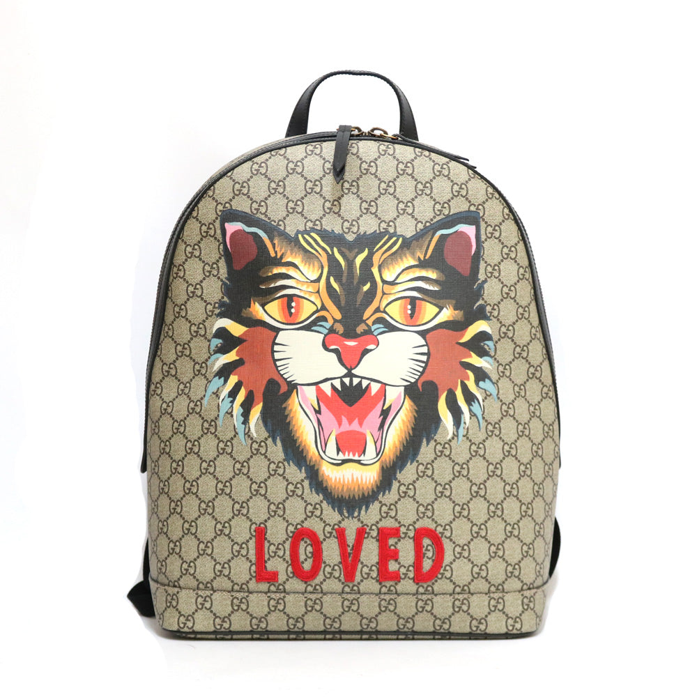 【中古】 グッチ GUCCI リュック・デイパック GG　LOVED　スプリーム GGスプリームキャンバス グレー グレー ユニセックス【BIM】