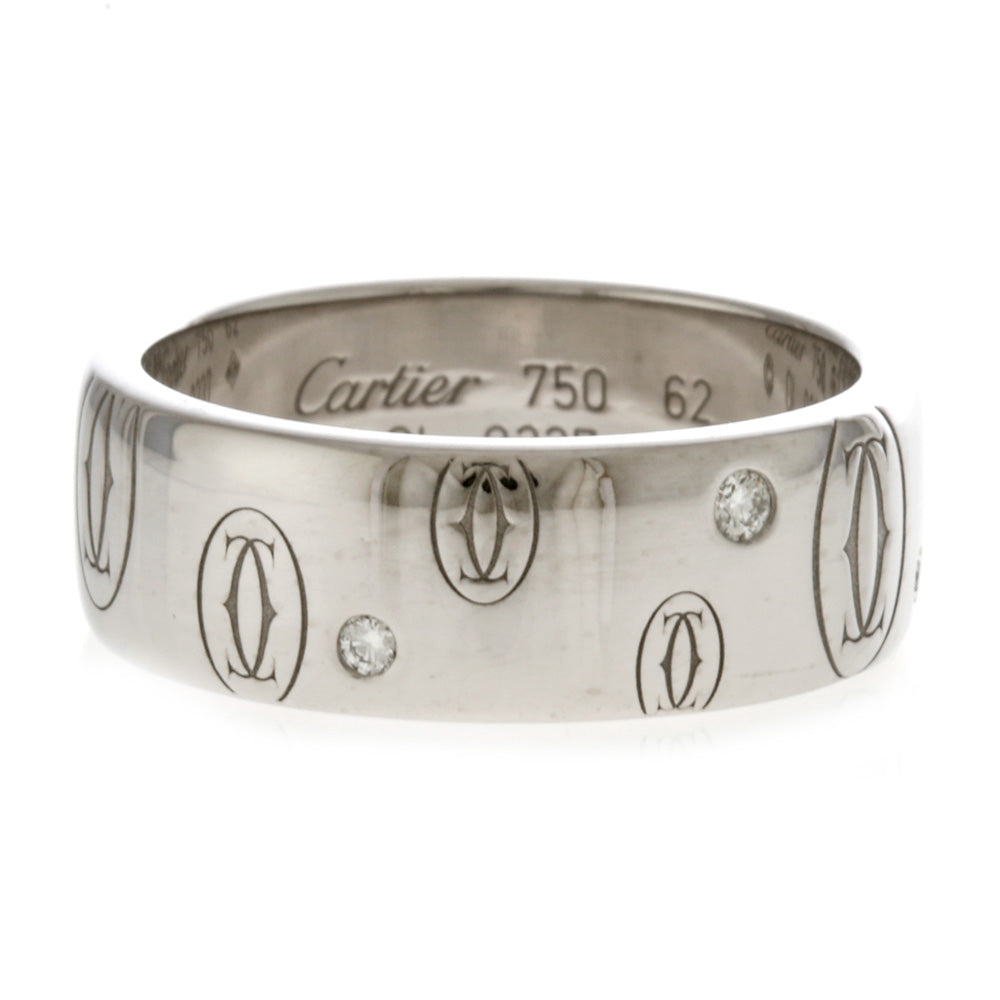カルティエ CARTIER ハッピーバースデー リング・指輪 21.5号 18金 K18ホワイトゴールド ダイヤモンド ユニセックス 中古