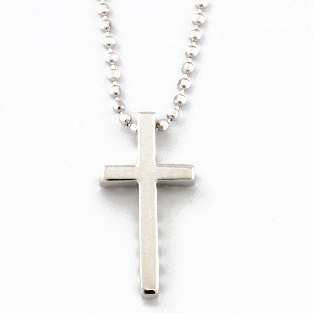 Used] Vendome K18WG Necklace Diamond Cross Crucifix 18K White Gold