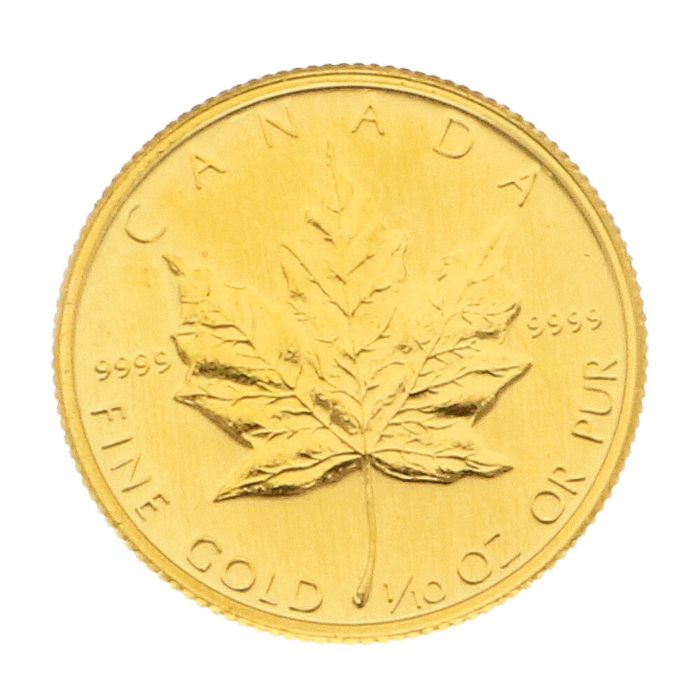 【中古】 K24 外国コイン メイプルリーフ 1/10オンス 5ドル 1985 カナダ 純金 金貨 24金 K24ゴールド ゴールド ユニセックス
