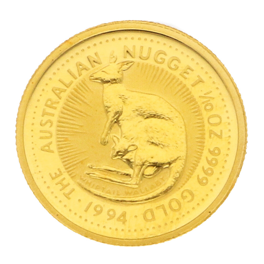 中古】 K24 外国コイン カンガルー ナゲット 1/10オンス 15ドル 1994