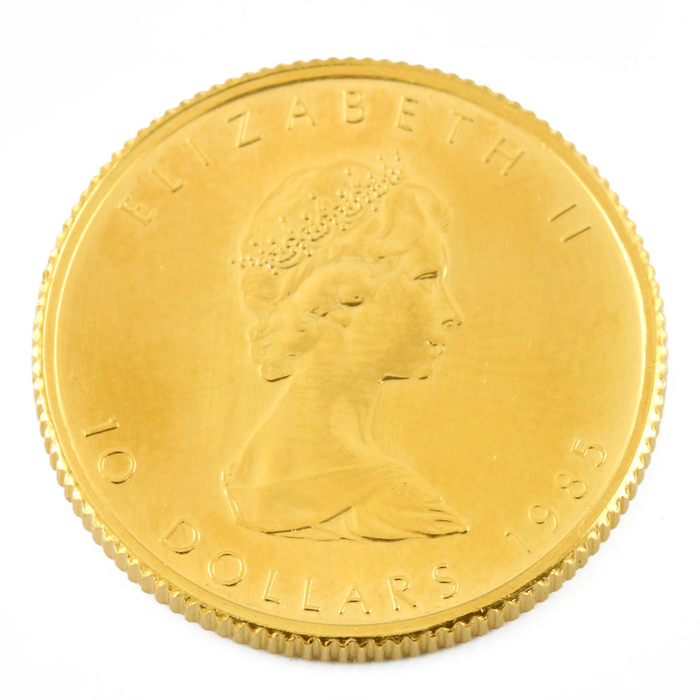中古】 K24 外国コイン メイプルリーフ 1/4オンス 10ドル カナダ 純金 ...