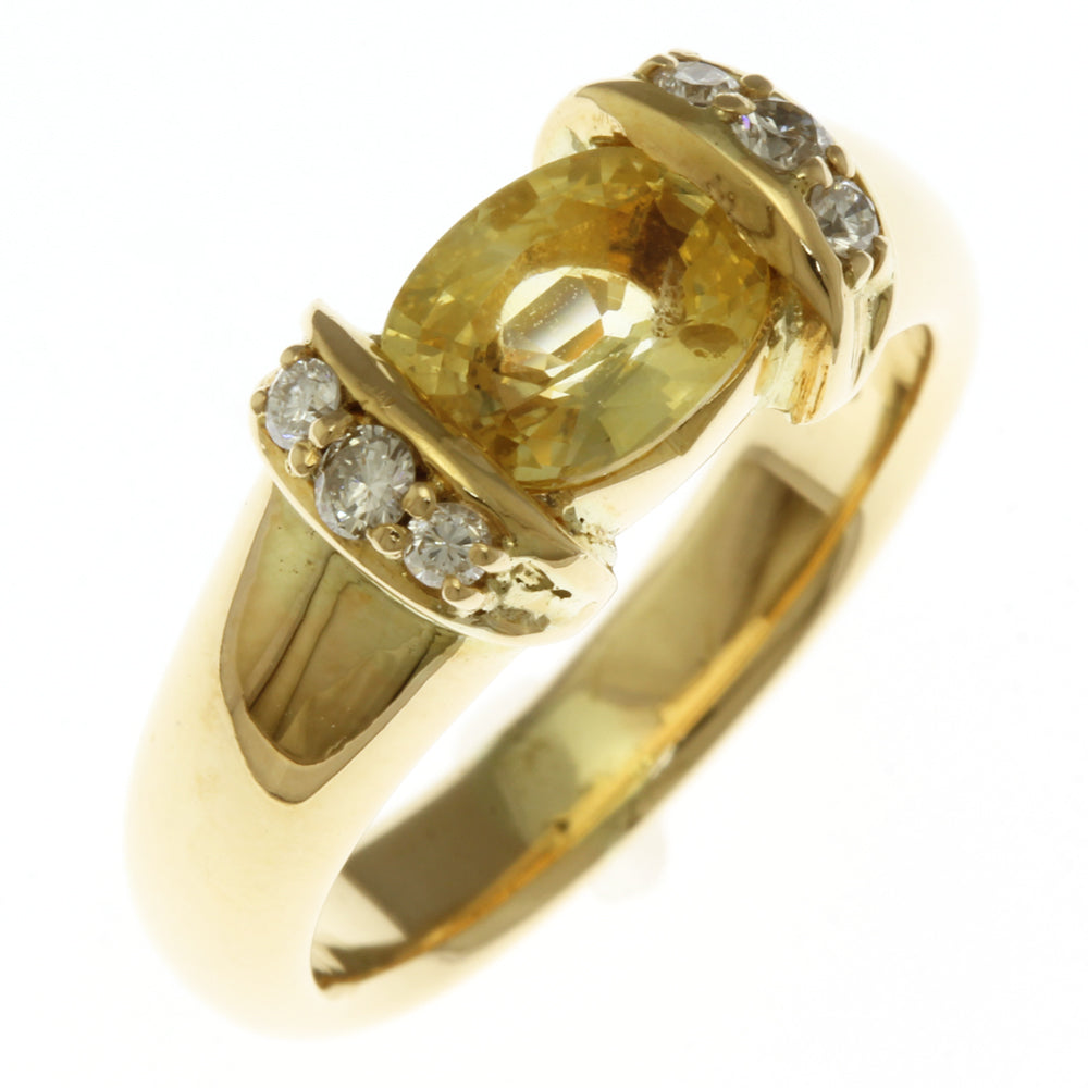18金 K18 サファイア ダイアモンド リング 指輪-