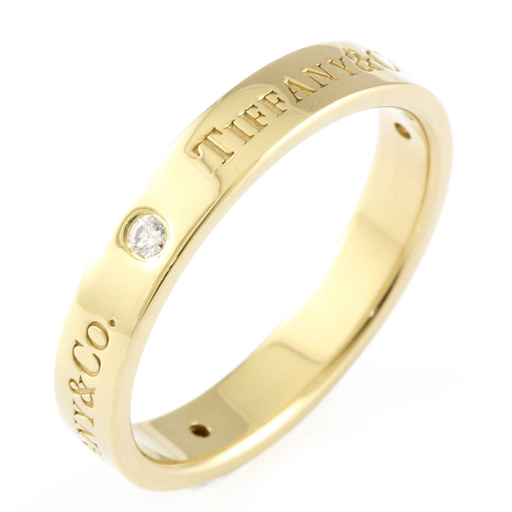 【中古】 ティファニー TIFFANY&Co. K18 リング 指輪 ダイヤモンド ダイヤ3P フラットバンド 18金 K18ゴールド ゴールド  メンズ【SH】【BJ】【BIM】