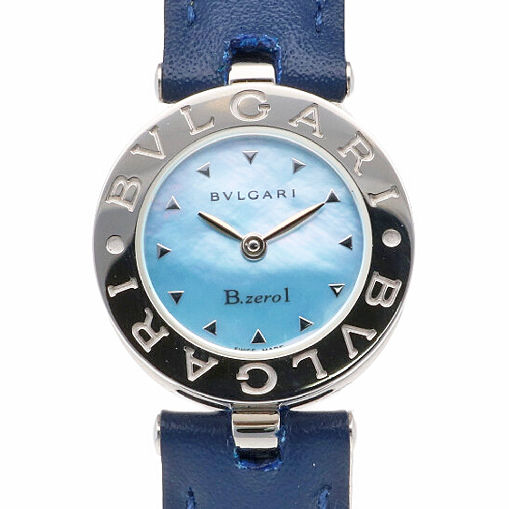 【BVLGARI】ブルガリ B-zero1 ビーゼロワン BZ22S ステンレススチール シルバー クオーツ アナログ表示 レディース 黒文字盤 腕時計