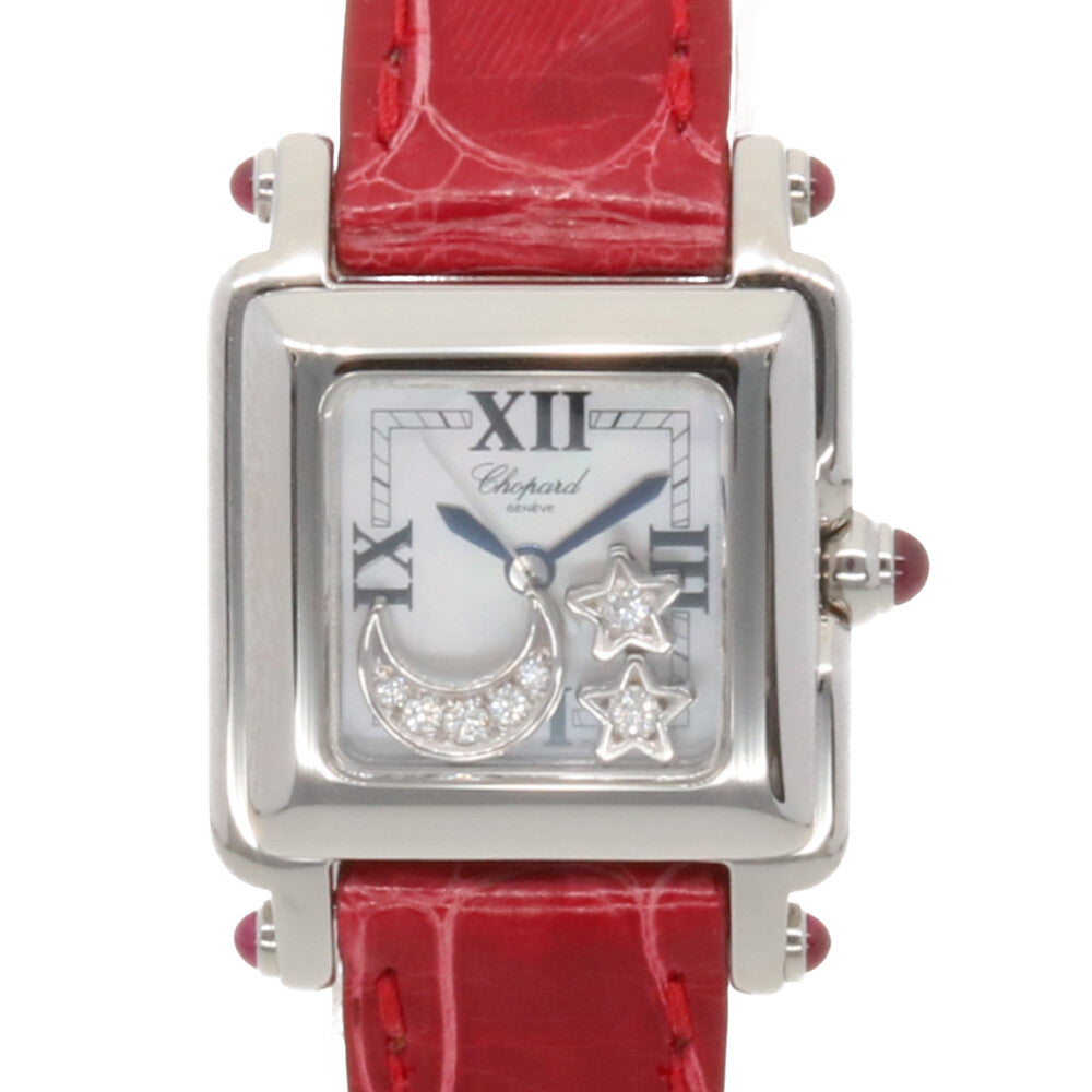 【116163】Chopard ショパール  8509 ハッピースポーツ ホワイトシェルダイヤル SS クオーツ 保証書 純正ボックス 腕時計 時計 WATCH レディース 女性 女