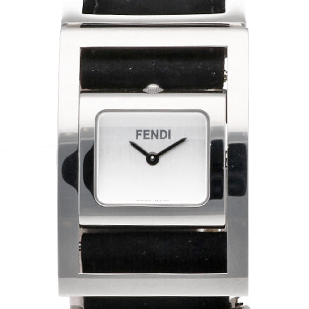 フェンディ 回転フェイス 腕時計 クオーツ ブラック文字盤 ステンレススチール レディース FENDI 【1-0083760】