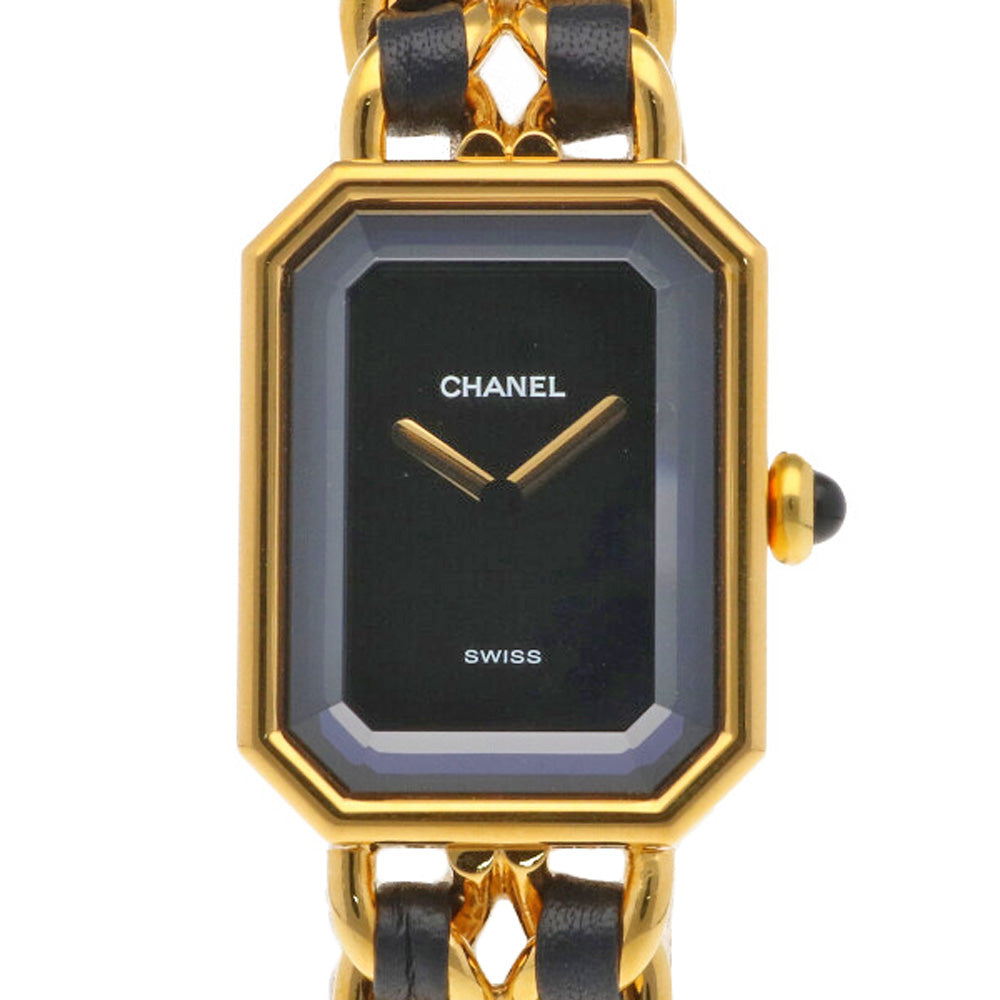 【中古】 シャネル CHANEL プルミエール M GP 腕時計 エレガント ブレスレット GP H0001 ゴールド ブラック  レディース【SH】【BIM】