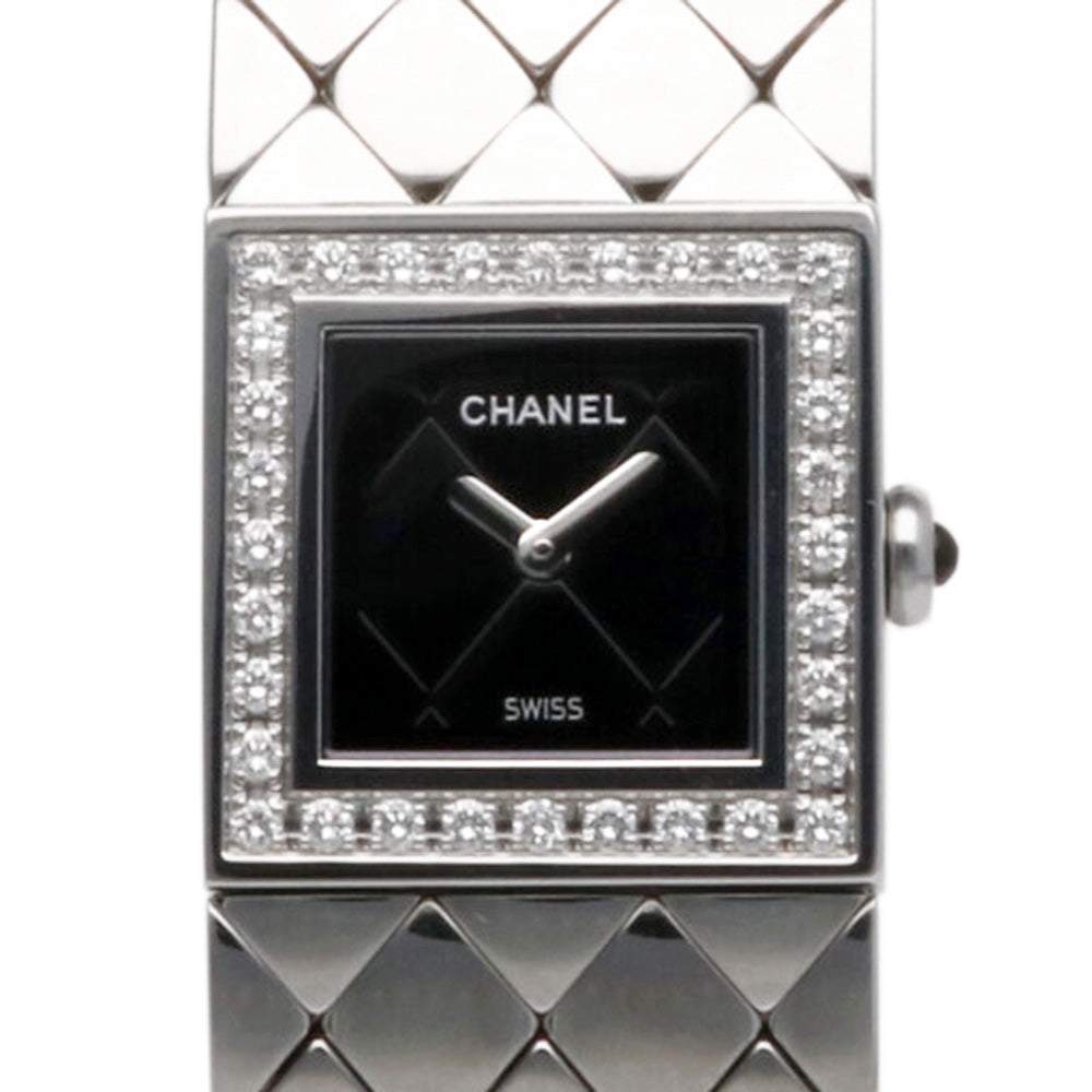 中古】 シャネル CHANEL マトラッセ SS 腕時計 ダイヤベゼル