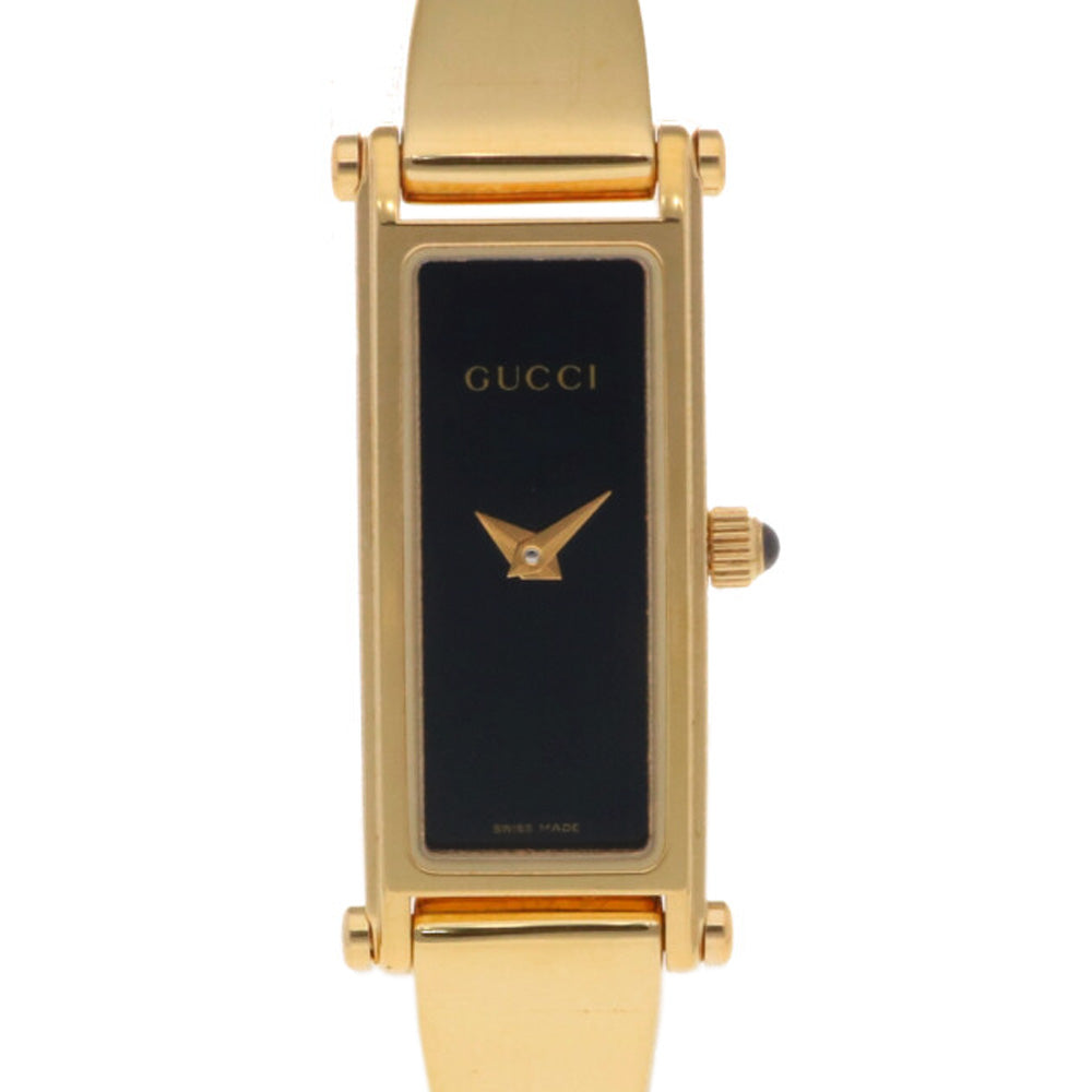 【中古】 グッチ GUCCI GP 腕時計 バングル GP 1500L ゴールド ブラック レディース【BIM】