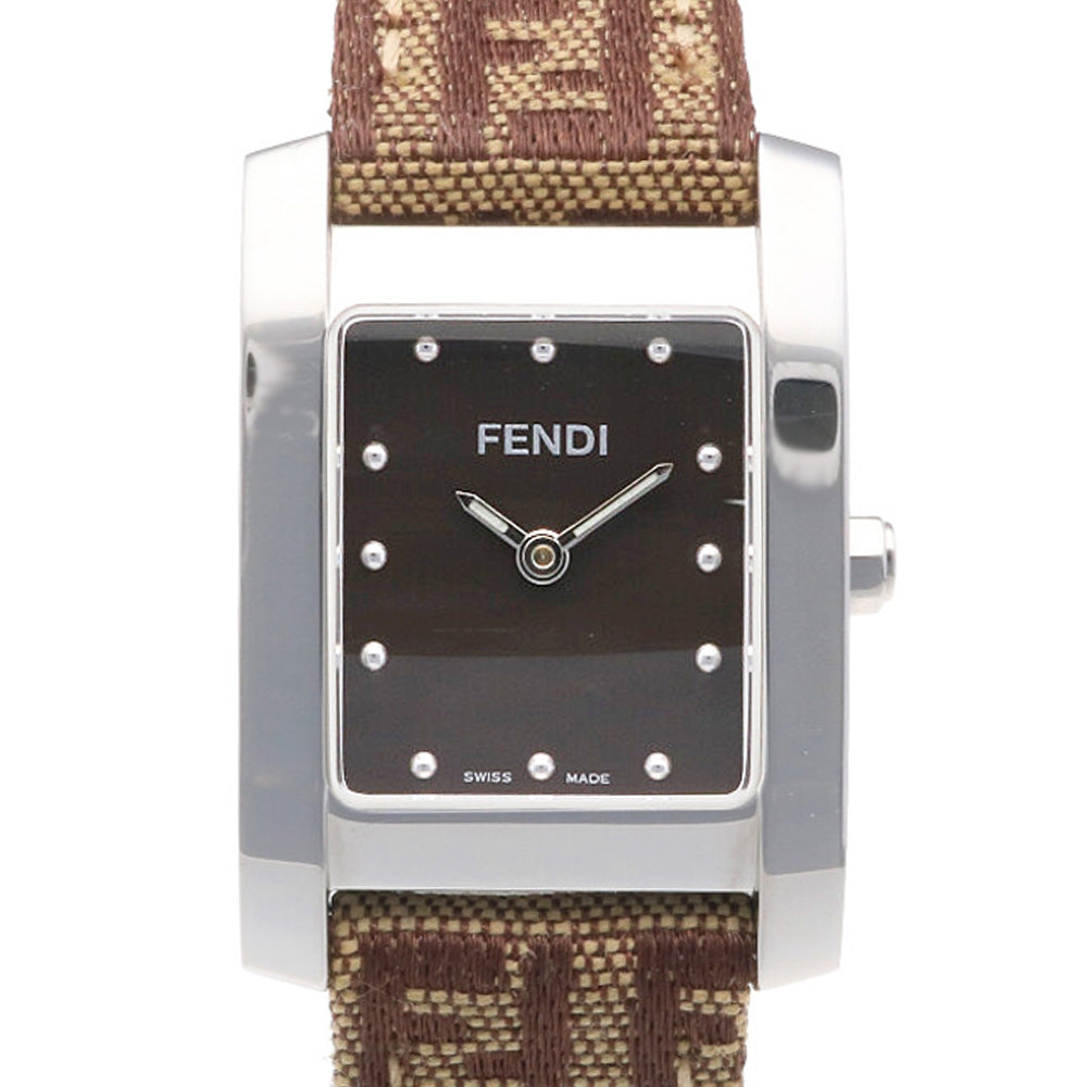 中古】 フェンディ FENDI SS 腕時計 クラシコ ズッカ柄 ステンレススチール 7000L シルバー ブラウン レディース【SH】【 –  【公式】リサイクルキング オンラインショップ