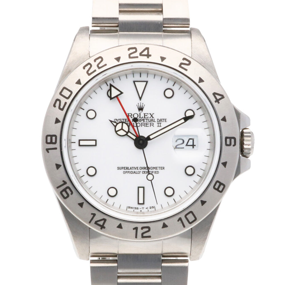 ロレックス ROLEX デイト エクスプローラーⅡ オイスターパーペチュアル 腕時計 時計 SS 16570 メンズ