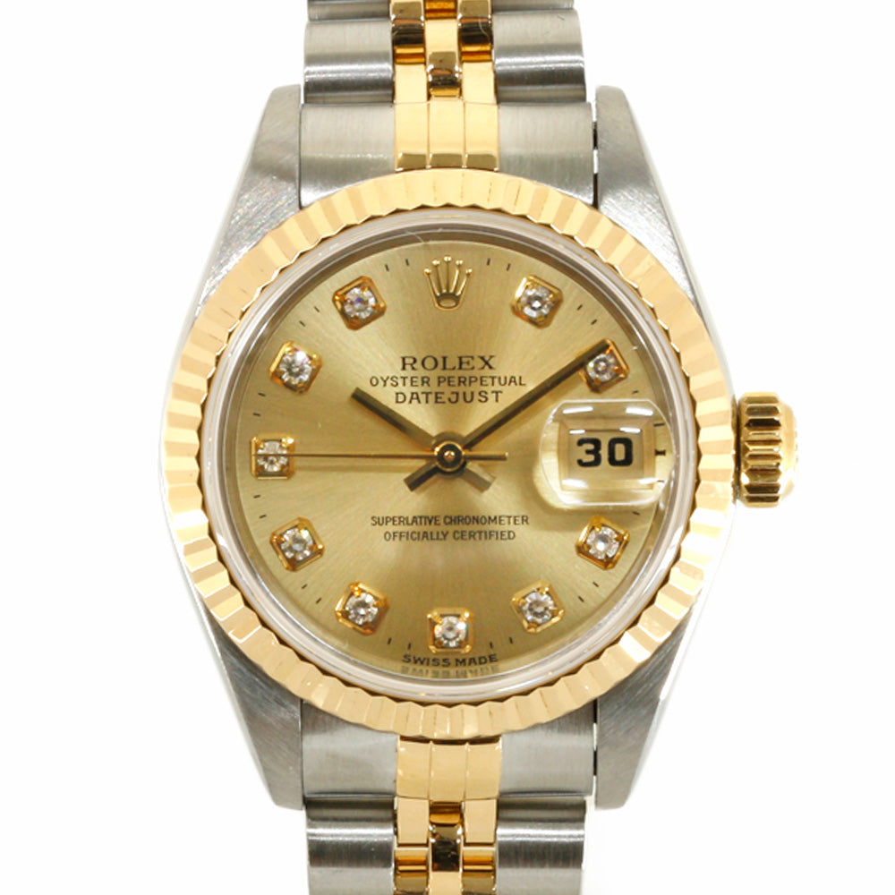 中古】 ロレックス ROLEX SS K18YG 腕時計 U番 1997年式 10Pダイヤ ...