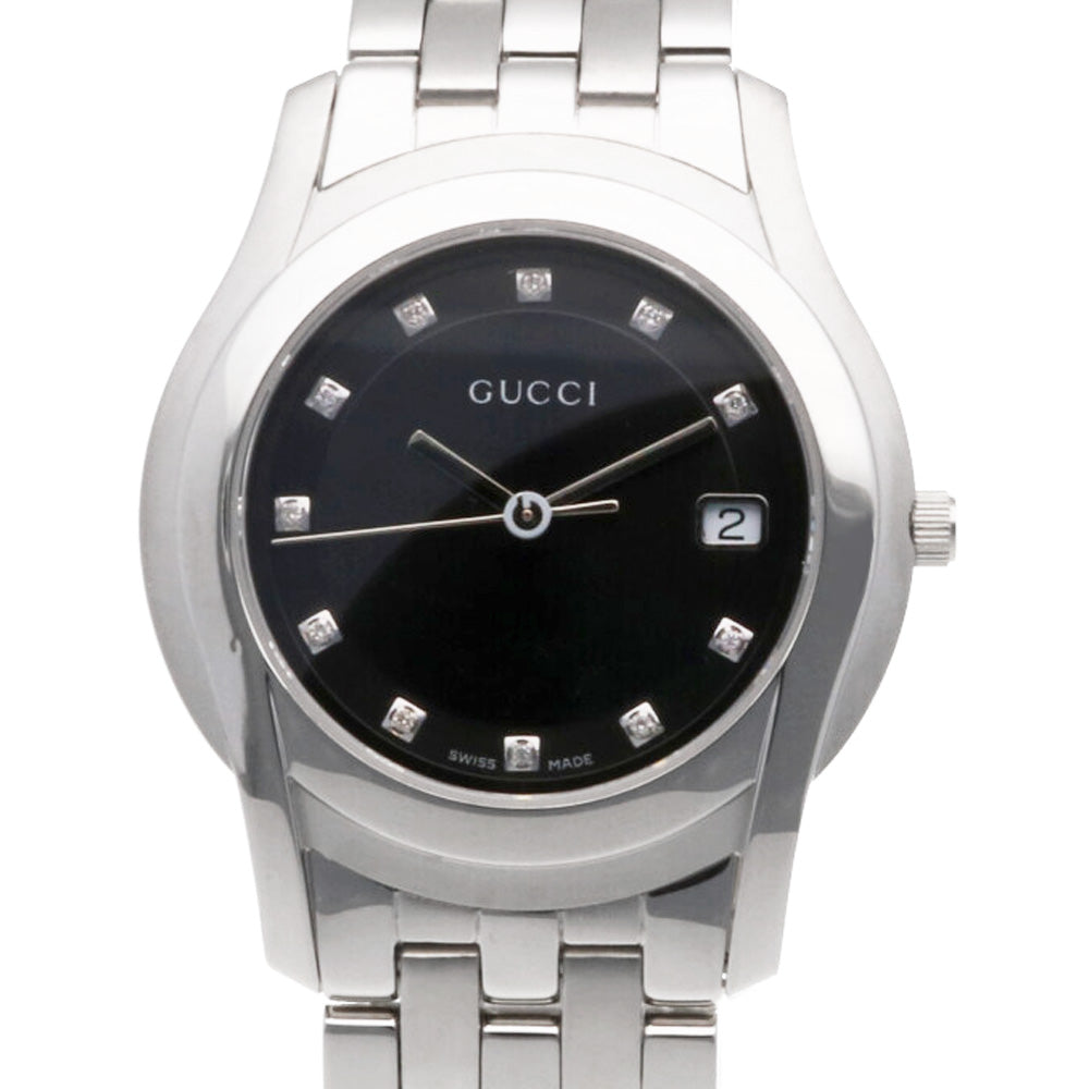 GUCCI 5500M 11Pダイヤ シルバー メンズ 腕時計-